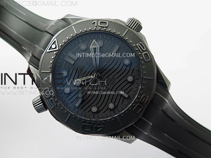 Seamaster 300m 43.5mm Black Ceramic VSF 1:1 Best Edition Black Dial on Black Rubber Strap A8806